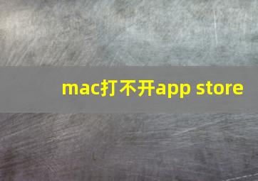 mac打不开app store